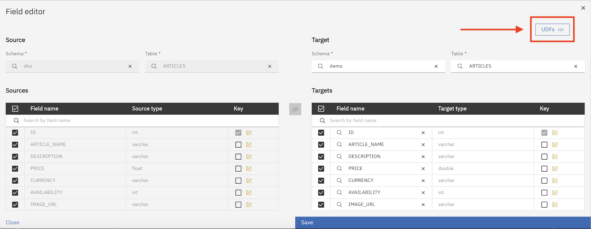 Object’s browser Fields editor