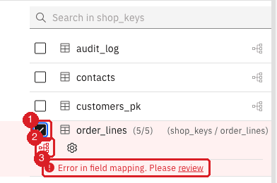 Object browser with the table order_lines selected (1)