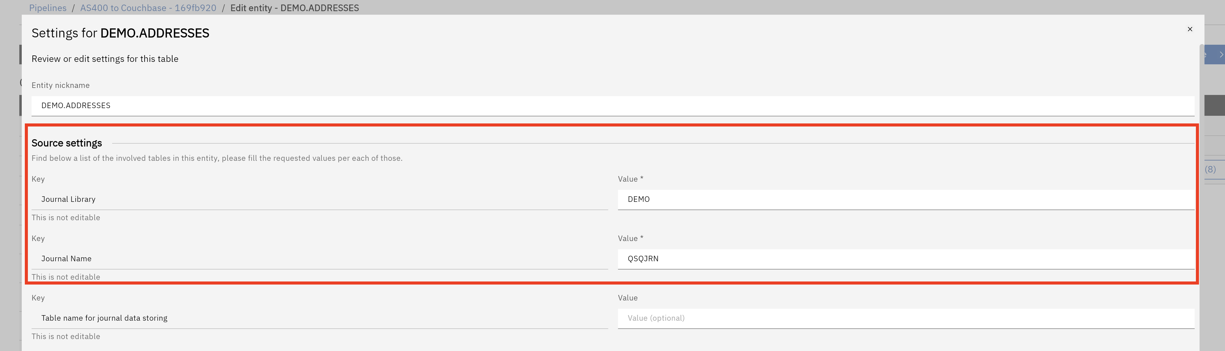Source settings