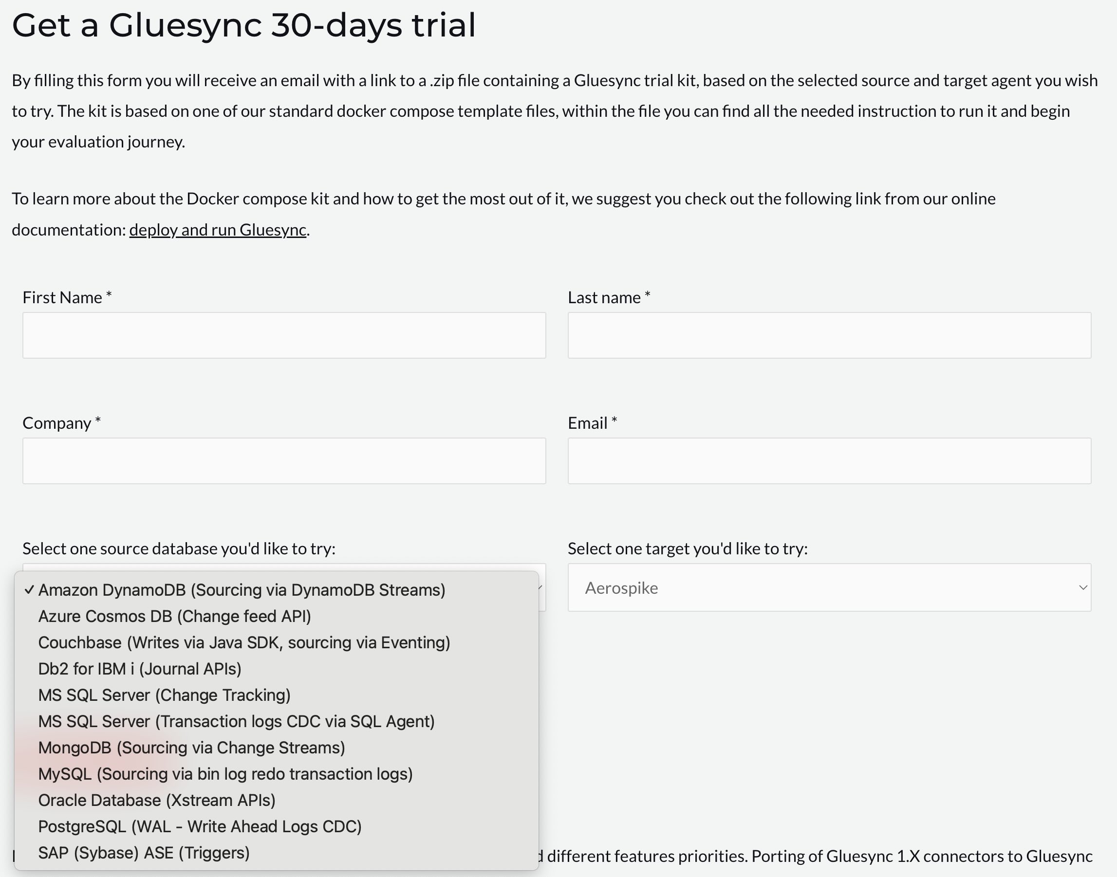 Get Gluesync source connector selector example