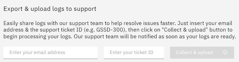 Collect and send logs to MOLO17 support