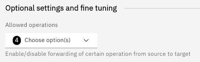Allowed Operations dropdown