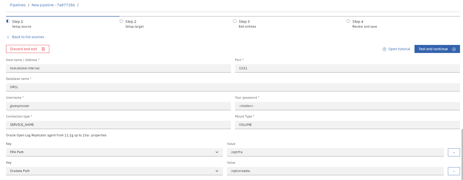 Gluesync Openlogreplicator volume configuration