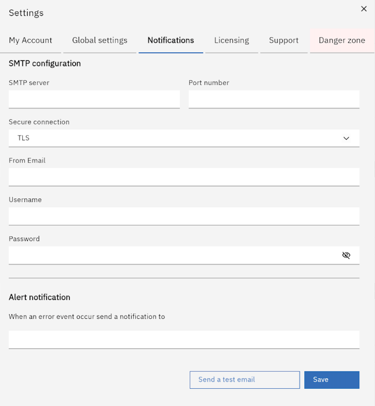 SMTP configuration