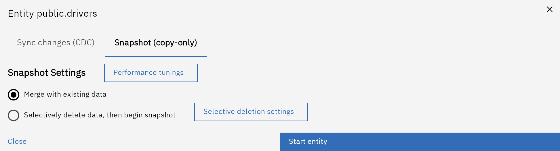 Snapshot logical partitioning setting
