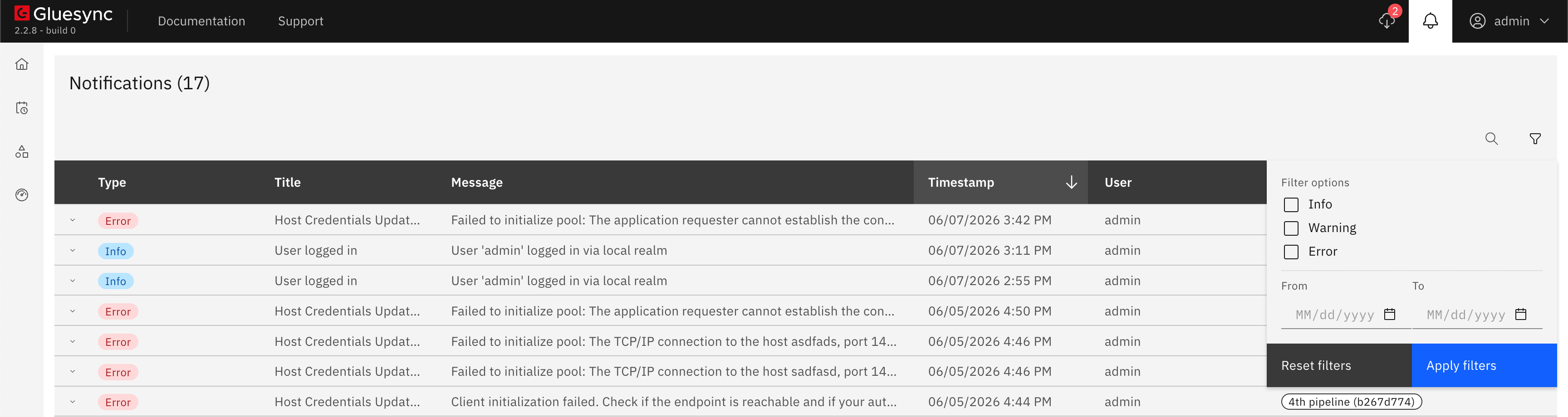 Notification Hub Page