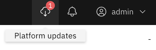 Platform updates button with counter