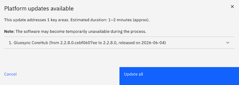 Detailed updates list and Update all button
