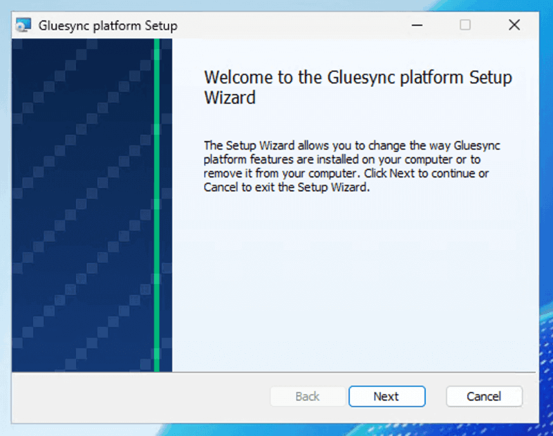 Welcome to the Gluesync platform Setup Wizard