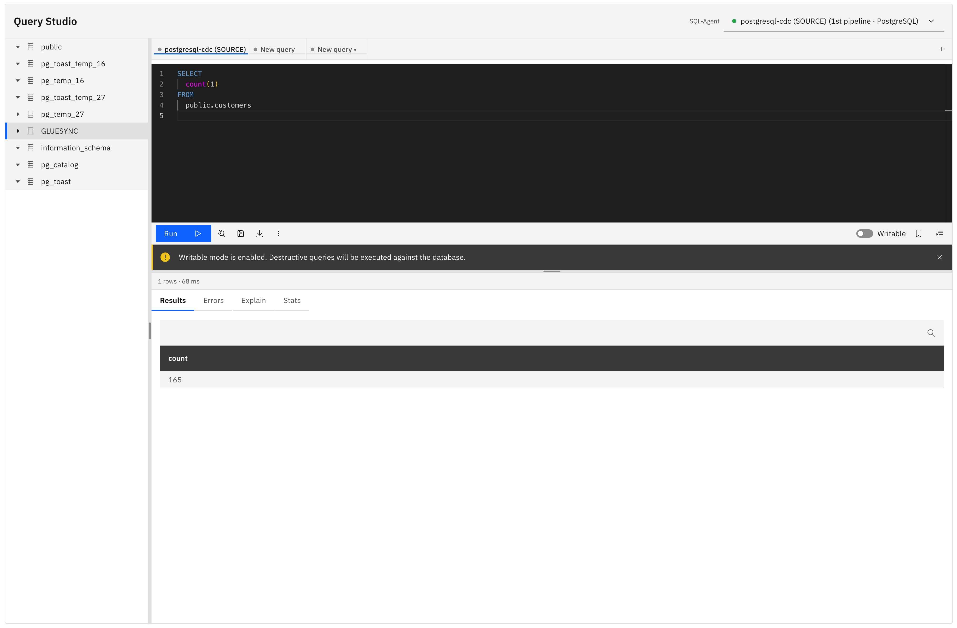 Query Studio interface